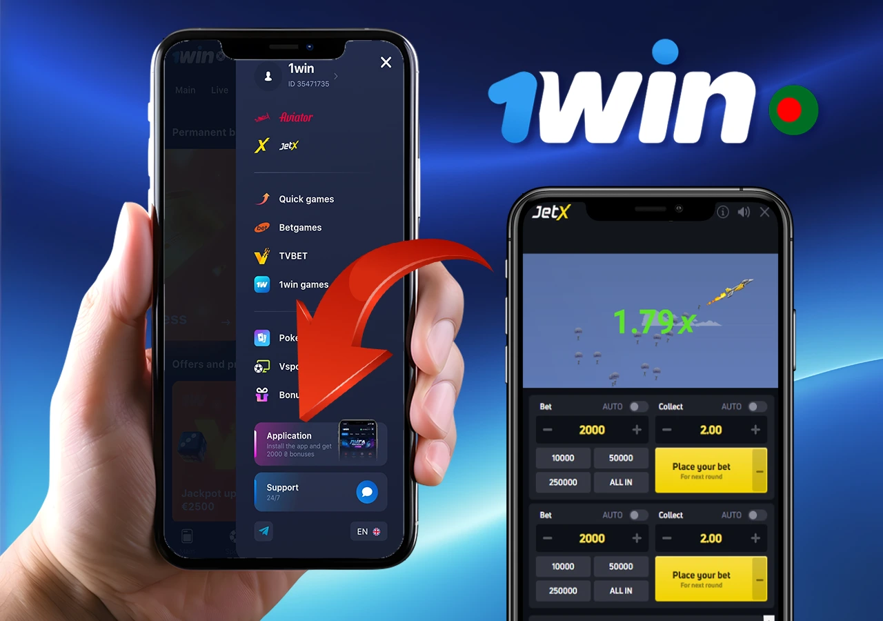 A detailed description of how to install the 1win mobile app on your phone and carry the JetX game always with you